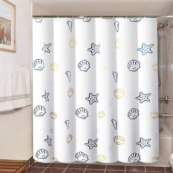 80x180cm Sea World Polyester Shower Curtain Thickened Waterproof Bathroom Shower Curtain Cloth With Hooks - Image 8