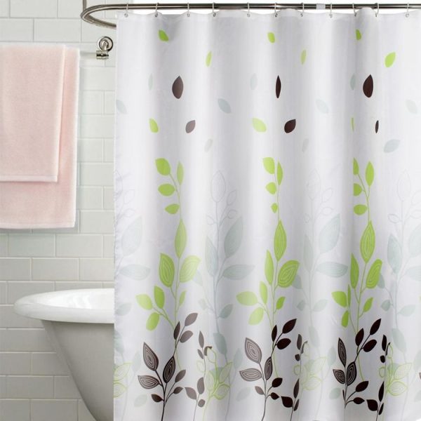 80x180cm Leaf Printed Waterproof Shower Curtain Thickened Polyester Bathroom Curtain Cloth