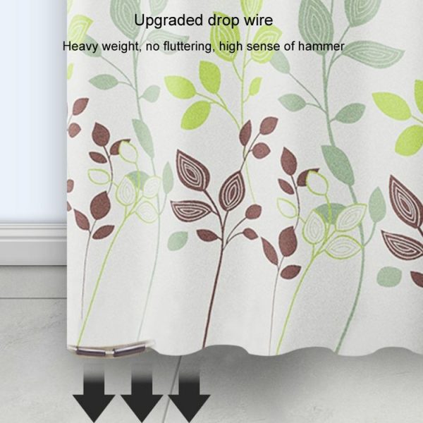 80x180cm Leaf Printed Waterproof Shower Curtain Thickened Polyester Bathroom Curtain Cloth - Image 7