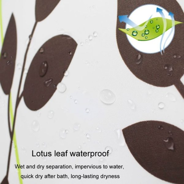 80x180cm Leaf Printed Waterproof Shower Curtain Thickened Polyester Bathroom Curtain Cloth - Image 8