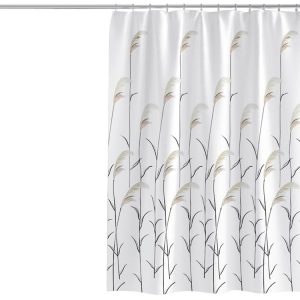 80x180cm Fresh Reed Printed Bathroom Waterproof Shower Curtain Thickened Polyester Shower Curtain Cloth (Reed)