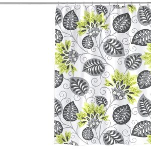 80x180cm Botanical Flower Printed Waterproof Polyester Shower Curtain Home Thickened Bathroom Curtain Cloth