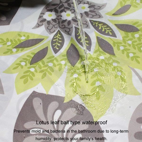 80x180cm Botanical Flower Printed Waterproof Polyester Shower Curtain Home Thickened Bathroom Curtain Cloth - Image 5