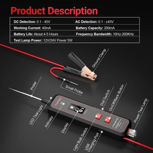 JDiag Mini Circuit Tester AC / DC Detection Multi-function Oscilloscope (P50 Pro) - Image 3