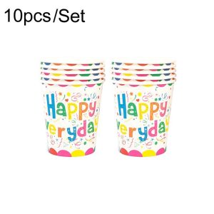 10pcs / Set Birthday Colorful Disposable Tableware Theme Party Decoration Set, Style: 230ml Paper Cup