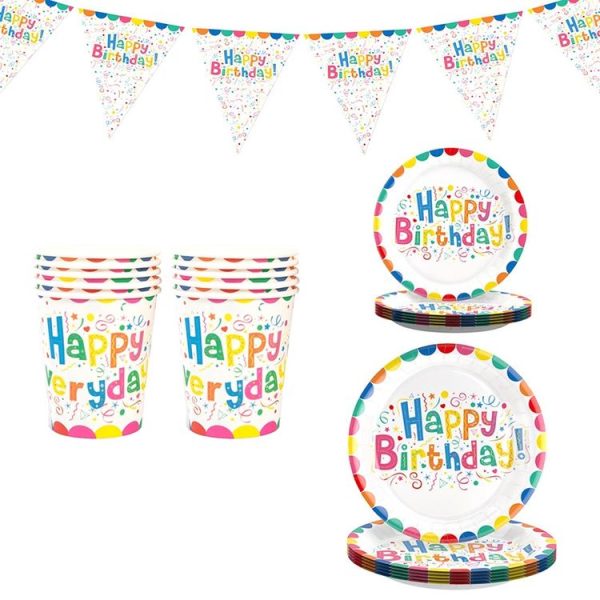 10pcs / Set Birthday Colorful Disposable Tableware Theme Party Decoration Set, Style: 230ml Paper Cup - Image 2