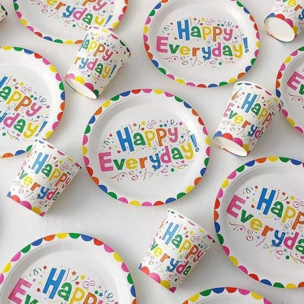 10pcs / Set Birthday Colorful Disposable Tableware Theme Party Decoration Set, Style: 230ml Paper Cup - Image 7