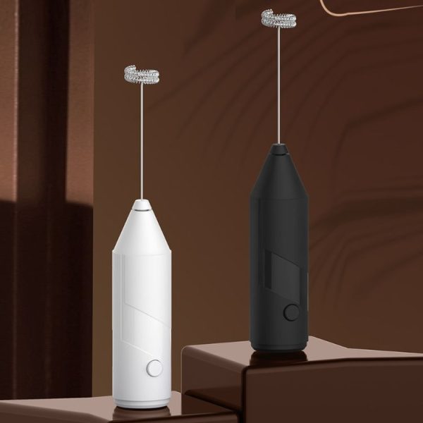 Mini Electric Handheld Milk Frother Cream Stirrer (White) - Image 2