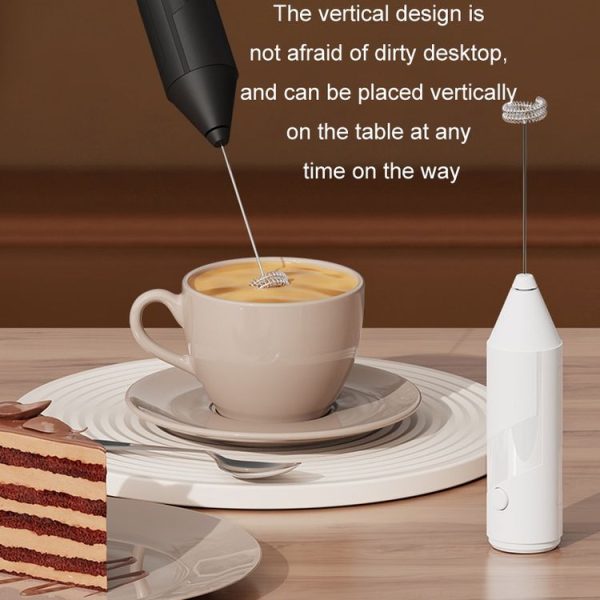 Mini Electric Handheld Milk Frother Cream Stirrer (White) - Image 7