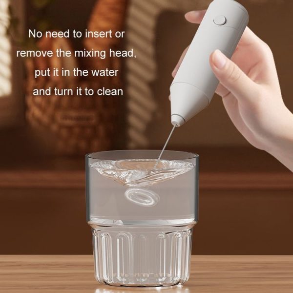 Mini Electric Handheld Milk Frother Cream Stirrer (White) - Image 8