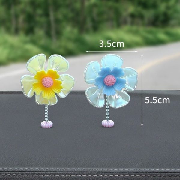 5pcs / Set Car Shaking Flower Ornament Simulated Small Flower Car Interior Decoration (Pink) - Image 2