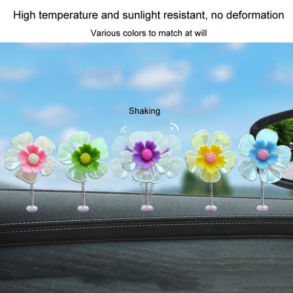 5pcs / Set Car Shaking Flower Ornament Simulated Small Flower Car Interior Decoration (Pink) - Image 4