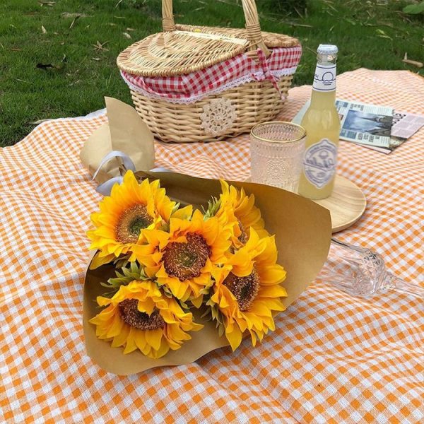 Simulated Flower Arrangement Table Ornament Picnic Photo Props, Style: 3pcs Sunflower Cater Paper - Image 4