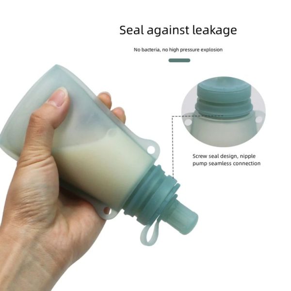 120ml Reusable Silicone Baby Food Pouches Refillable Squeeze Storage Containers (Orange) - Image 5