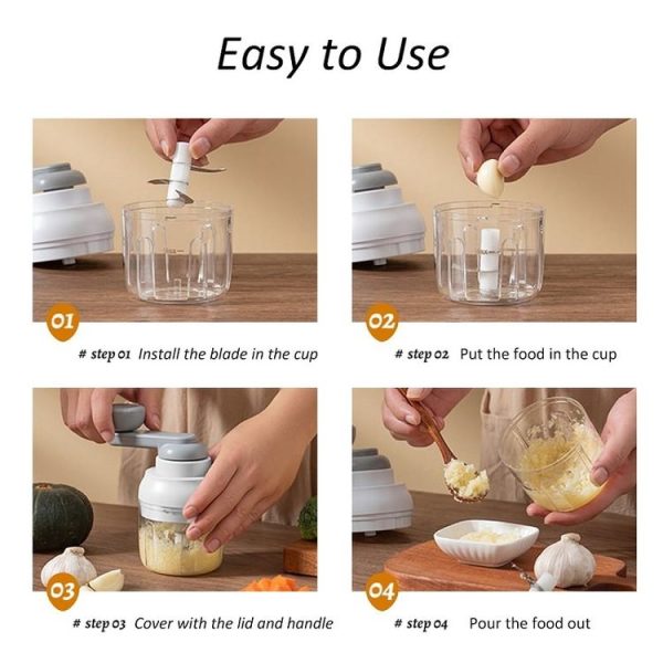 Kitchen Multifunctional Garlic Food Supplement Vegetable Cutter (White) - Image 12