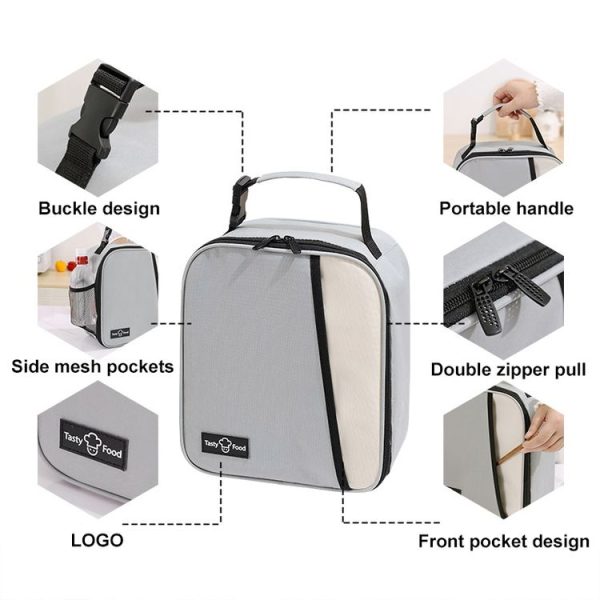 Portable Outdoor Picnic Portable Fresh-keeping Lunch Bag (Black) - Image 4