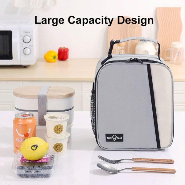 Portable Outdoor Picnic Portable Fresh-keeping Lunch Bag (Black) - Image 5
