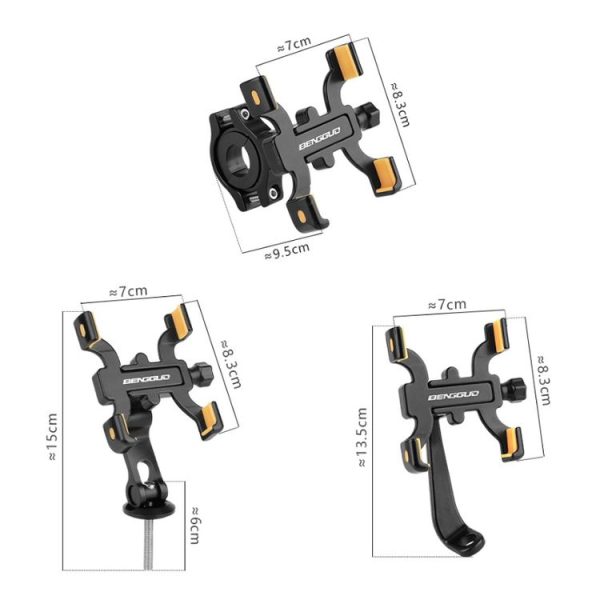 BENGGUO Bicycle Aluminum Alloy Four-claw Cycling Mobile Phone Holder, Model: Handlebars - Image 2
