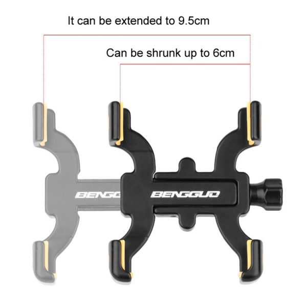 BENGGUO Bicycle Aluminum Alloy Four-claw Cycling Mobile Phone Holder, Model: Handlebars - Image 5