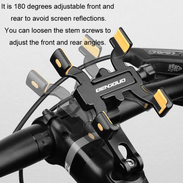 BENGGUO Bicycle Aluminum Alloy Four-claw Cycling Mobile Phone Holder, Model: Handlebars - Image 8