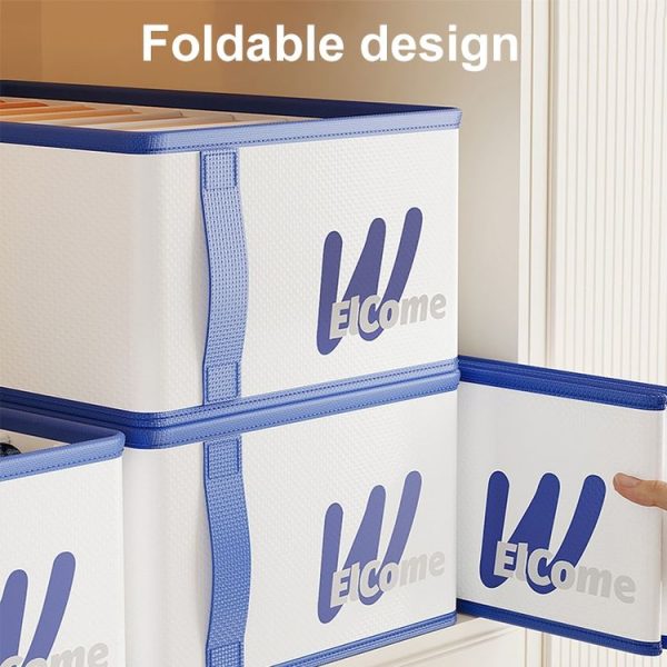 Home Clothing Compartments Moisture-proof Storage Box Foldable Pants Organizer (White Small 7-grids) - Image 4