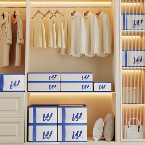 Home Clothing Compartments Moisture-proof Storage Box Foldable Pants Organizer (White Small 7-grids) - Image 7