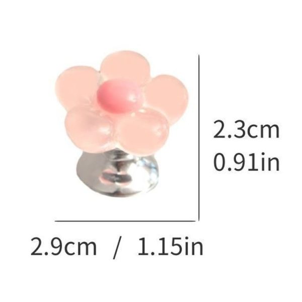 Cute Flower Toilet Pusher Nail Art Special Bathroom Flush Switch Button (Pink) - Image 2