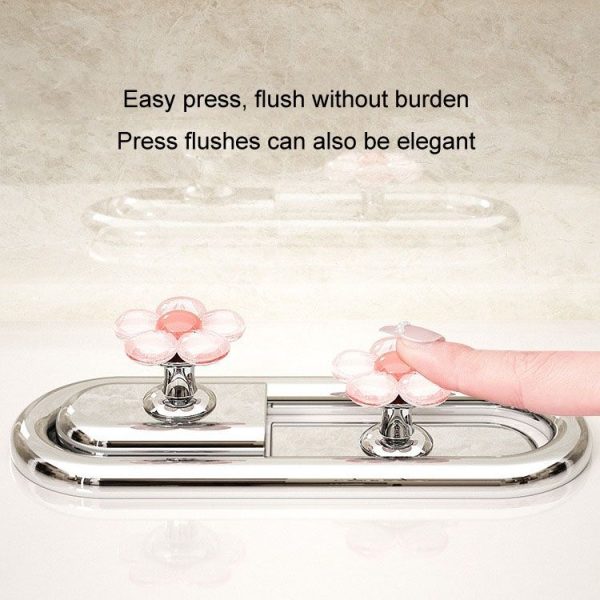 Cute Flower Toilet Pusher Nail Art Special Bathroom Flush Switch Button (Pink) - Image 5