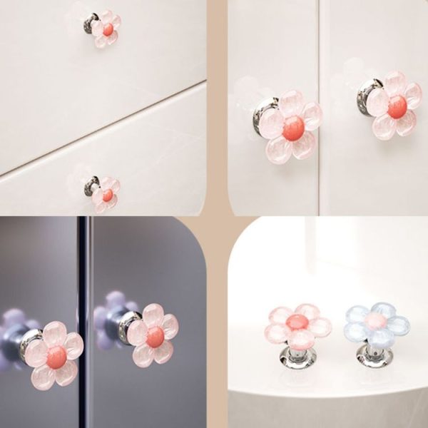 Cute Flower Toilet Pusher Nail Art Special Bathroom Flush Switch Button (Pink) - Image 8