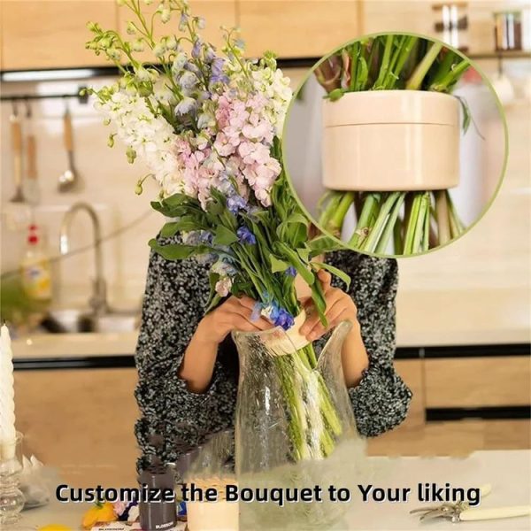 Spiral Ikebana Stem Holder for Vases DIY Bouquet Twister Flower Arrangement Holder, Size: Large (Yellow) - Image 4