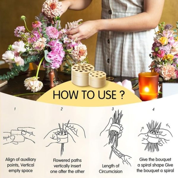 Spiral Ikebana Stem Holder for Vases DIY Bouquet Twister Flower Arrangement Holder, Size: Large (Yellow) - Image 6