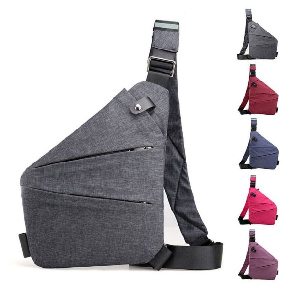 Sports Casual Men Crossbody Bag Large Capacity Multi-Pocket Single Shoulder Bag, Style: Right Shoulder Nylon (Black) - Image 2