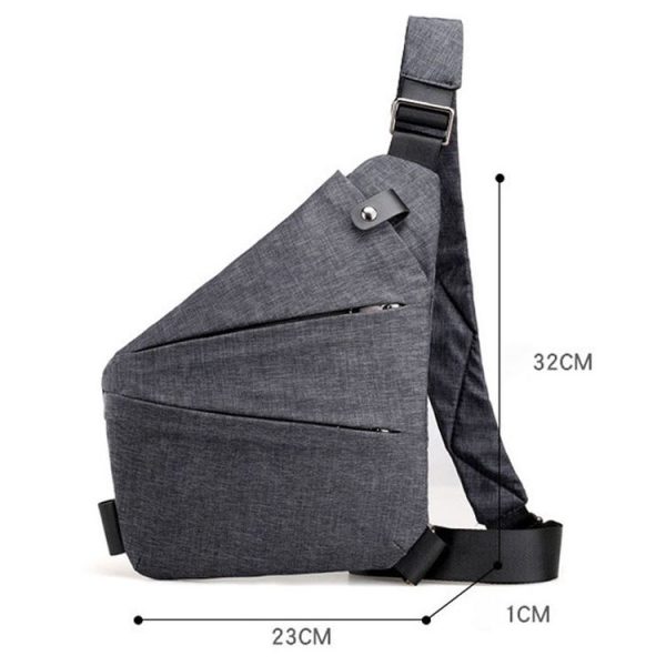 Sports Casual Men Crossbody Bag Large Capacity Multi-Pocket Single Shoulder Bag, Style: Right Shoulder Nylon (Black) - Image 3