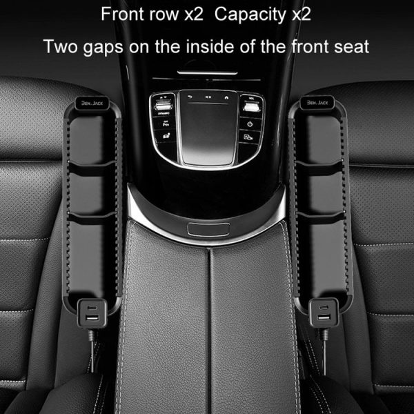 BEN.JACK Multifunctional Car Seat Gap Storage Box (Black) - Image 6