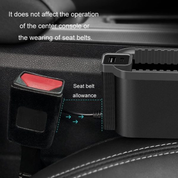 BEN.JACK Multifunctional Car Seat Gap Storage Box (Black) - Image 7