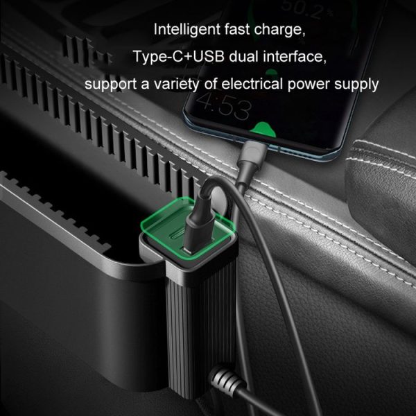 BEN.JACK Multifunctional Car Seat Gap Storage Box (Black) - Image 8