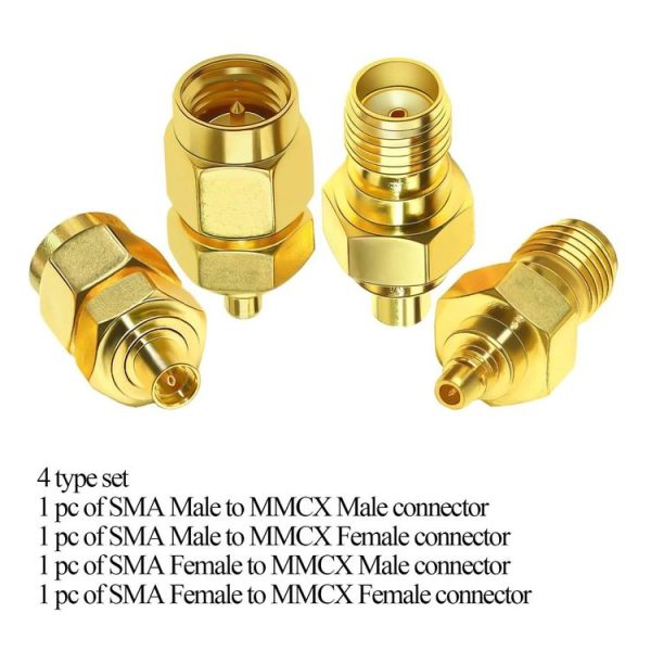 4pcs / Set SMA To MMCX Coaxial Adapter Kit Brass Coaxial Connector RF Antenna Adapter - Image 2