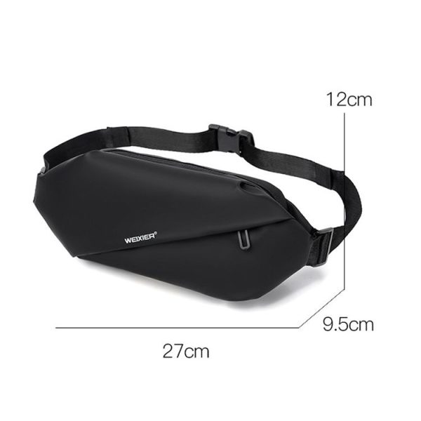 WEIXIER YB9569 Large Capacity Casual Simple Slanting Cross Shoulder Bag Sports Cell Phone Waist Bag (Grey) - Image 3
