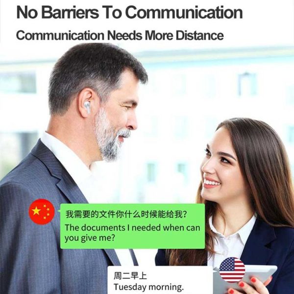 Hishell Y113 Smart Voice Translator Earphone Wireless Earbuds Real Time Instant Online 40 Languages Translate Earphone (Black) - Image 10