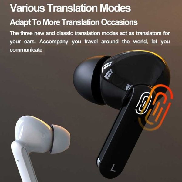 Hishell Y113 Smart Voice Translator Earphone Wireless Earbuds Real Time Instant Online 40 Languages Translate Earphone (Black) - Image 5
