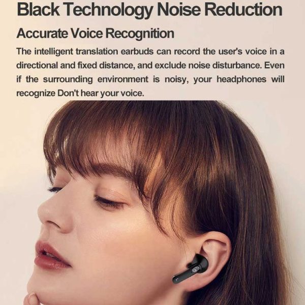 Hishell Y113 Smart Voice Translator Earphone Wireless Earbuds Real Time Instant Online 40 Languages Translate Earphone (Black) - Image 8