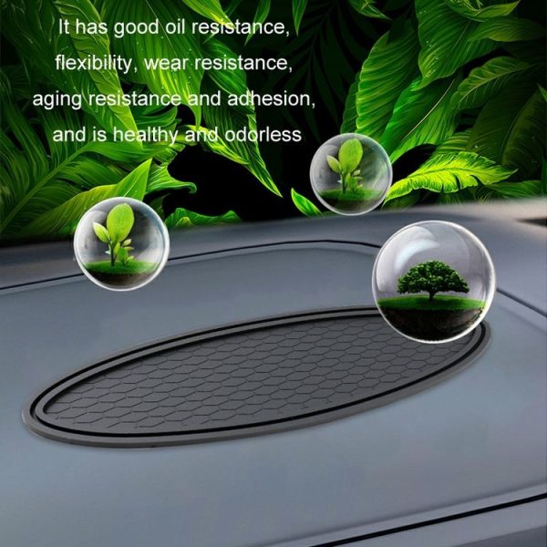 Car Center Console Ornaments Oval Anti-slip Mat, Style: Without Diamond - Image 4