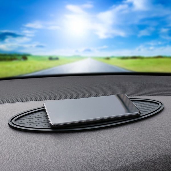 Car Center Console Ornaments Oval Anti-slip Mat, Style: Without Diamond - Image 6