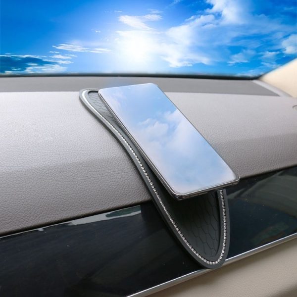 Car Center Console Ornaments Oval Anti-slip Mat, Style: Without Diamond - Image 7