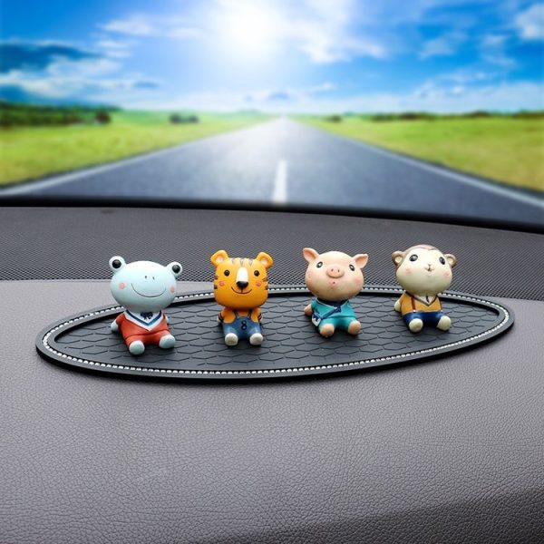 Car Center Console Ornaments Oval Anti-slip Mat, Style: Without Diamond - Image 8