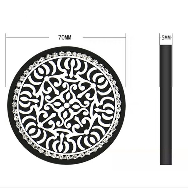 Totem Stripe Car Coaster Storage Non-Slip Insulating Mat, Color: Black No Diamond - Image 3