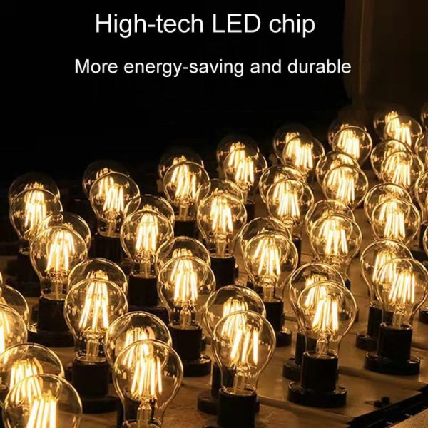 6pcs / Box G45 Bulb LED Lamp Fixture Illuminator Vintage Filament Lights, Style: Transparent Large Screw (220V 4W) - Image 5
