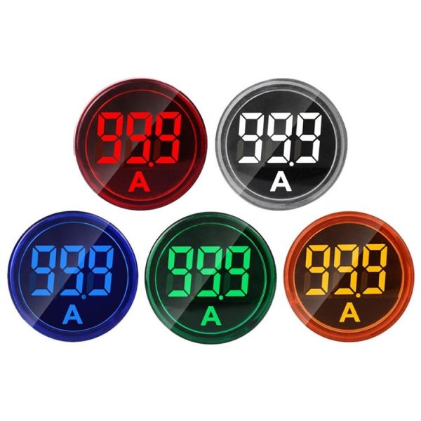 SINOTIMER ST16A Round 22mm LED Digital Signal Light 220V AC Ammeter 0-100A AC Current Indicator Light (01 Red) - Image 2