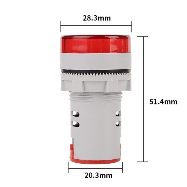 SINOTIMER ST16A Round 22mm LED Digital Signal Light 220V AC Ammeter 0-100A AC Current Indicator Light (01 Red) - Image 3