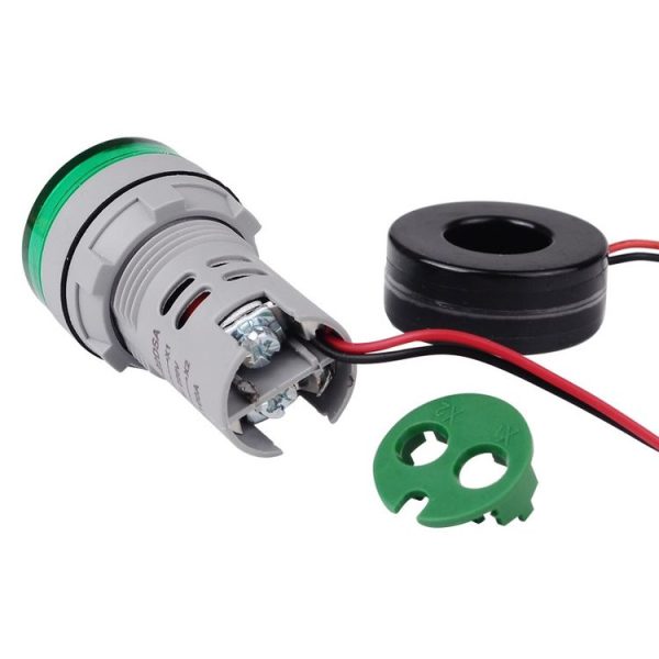 SINOTIMER ST16A Round 22mm LED Digital Signal Light 220V AC Ammeter 0-100A AC Current Indicator Light (01 Red) - Image 4